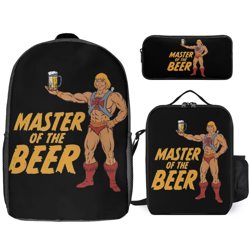 3 in 1 Set 17 Inch Backpack Lunch Bag Pen Bag He-Man And The Masters Of The Universe Skeletor Vintage 8 Secure Graphic Cool Cozy