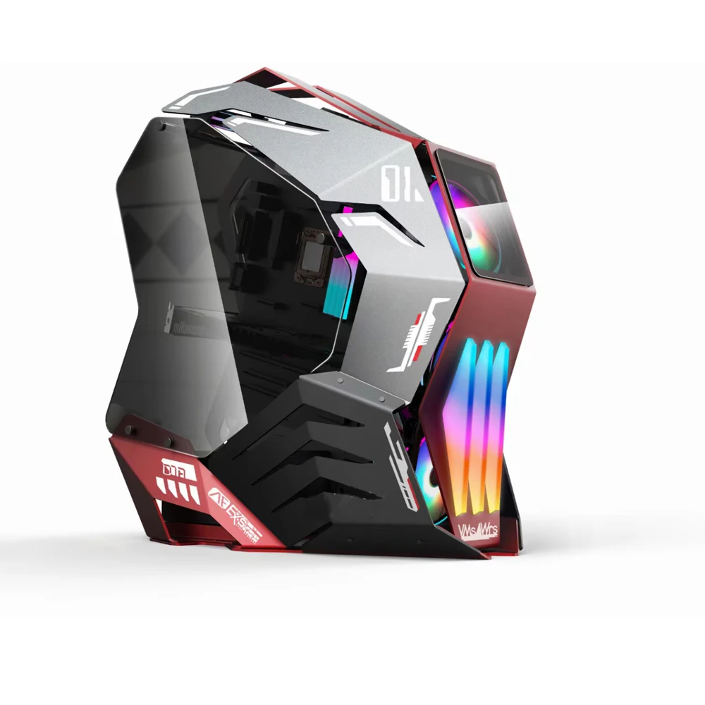 Mais popular Pequeno Vertical RGB Desktop Computer Case M-ATX/MINI-ITX Gaming Case com Status de Estoque