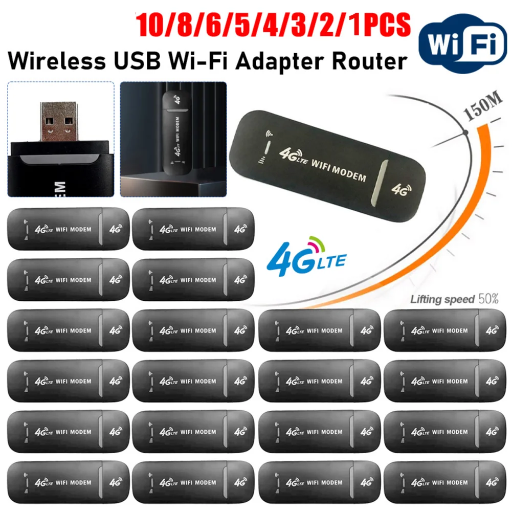 

1-10 шт. беспроводной Wi-Fi-маршрутизатор портативный USB-ключ 150 Мбит/с высокоскоростной модем LTE 4G Wi-Fi адаптер адаптеры сетевых карт для ноутбука