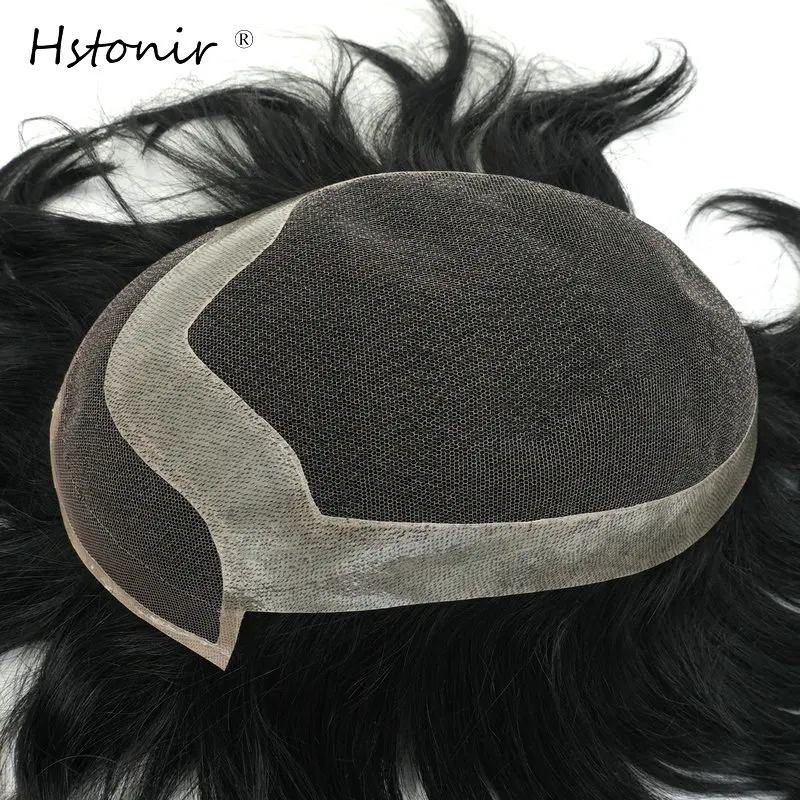 

Hstonir Wig For Men Accessories HD Natural Human Hair Pelo Natural Indian Remy Hair Humano Men Hair System For Men Toupee H040