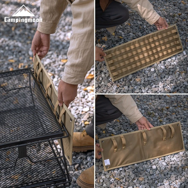 CAMPINGMOON سميكة مقاومة للاهتراء البوليستر التخزين في الهواء الطلق معلقة مجلس لوازم التخييم الجدول حافة معلقة المجلس