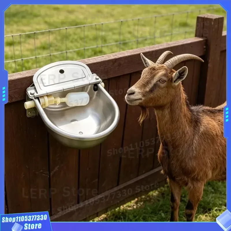Automatic Stainless Steel Floating Water Bowl for Cattle Horse Sheep Pig Livestock Drinking Tank Farm Animal Feeder Trough