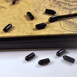 50 pezzi di fasce in metallo trasparente nero estremità tappo di copertura in gomma 3-8mm per la scelta