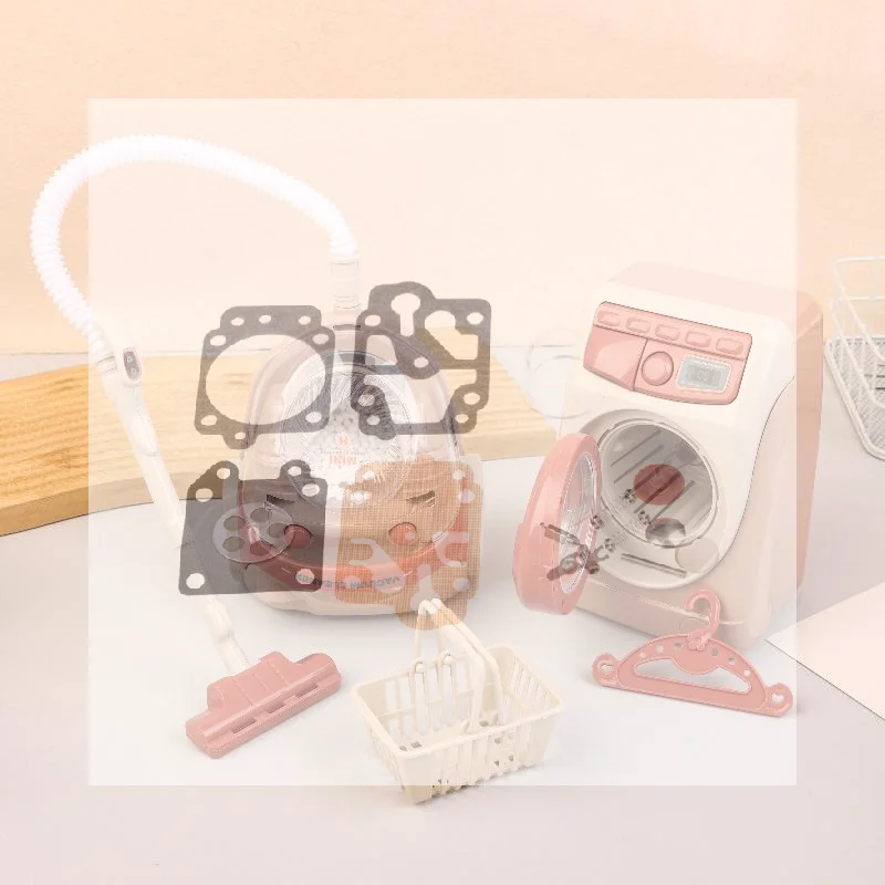 Play House Toy Washing Machine Vacuum Cleaner Coffee Maker Toaster Mini Appliances Cute Toys Kids Pretend Play Toys
