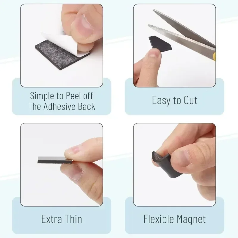 마그네틱 스퀘어 라운드 도트 시트 자석 자기 접착제 DIY 공예 스티커 시트 냉장고 사무실 화이트 보드 사진 스티커