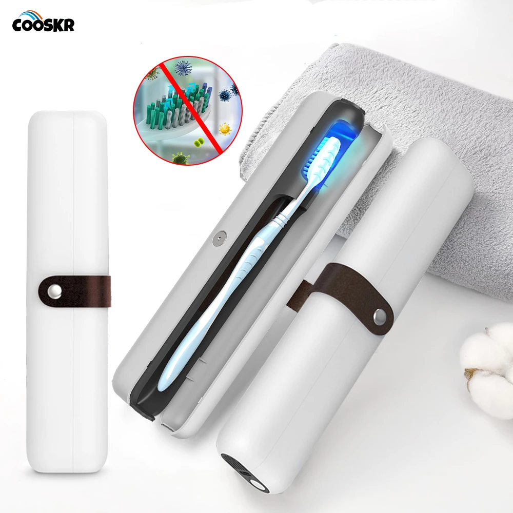 

Toothbrush Sterilizer USB Rechargeable UVC Sanitization Case For Travel Portable UV Light Toothbrush Storage Case Sanitizer