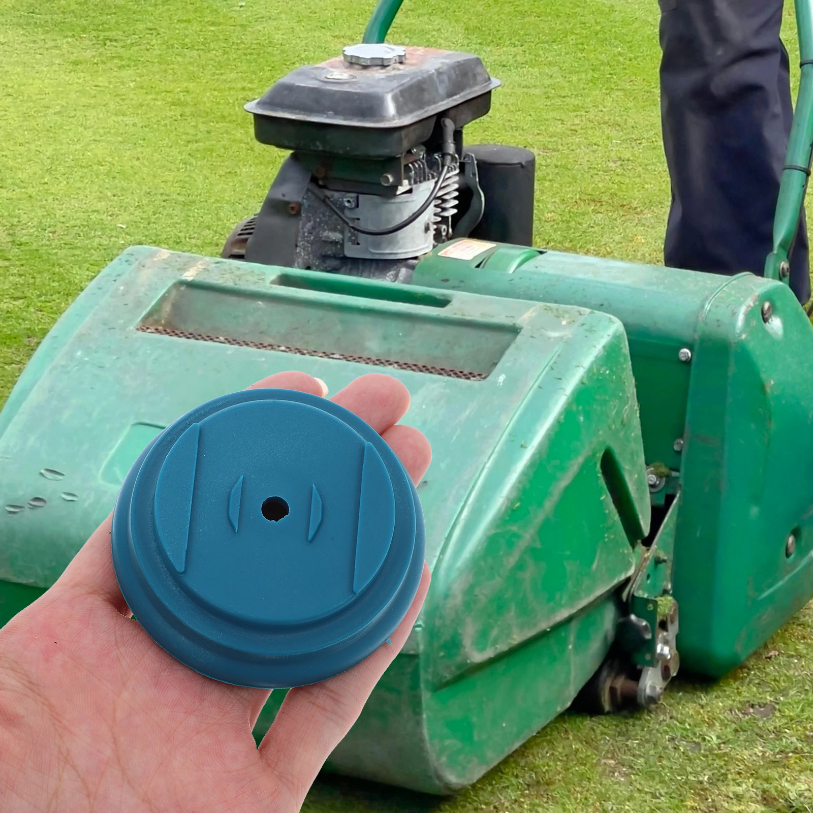 

4 Pieces Blue Lawn Mower Accessories Grass Trimmer Washer Nuts Steel Replacement Wheels Durable Components Versatile
