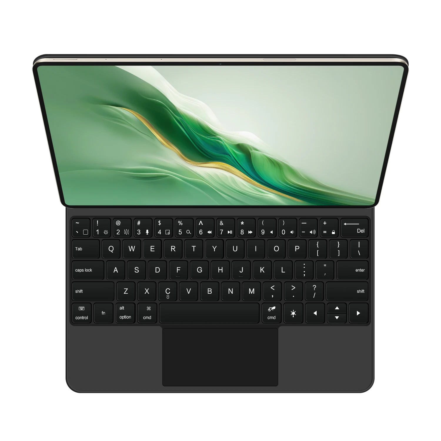 AJIUYU Smart Folio untuk HONOR MagicPad2 2024 ROD2-W09 MagicPad 2 12.3 Inci Desain Magnetik Mengambang Touch Trackpad Keyboard Magic