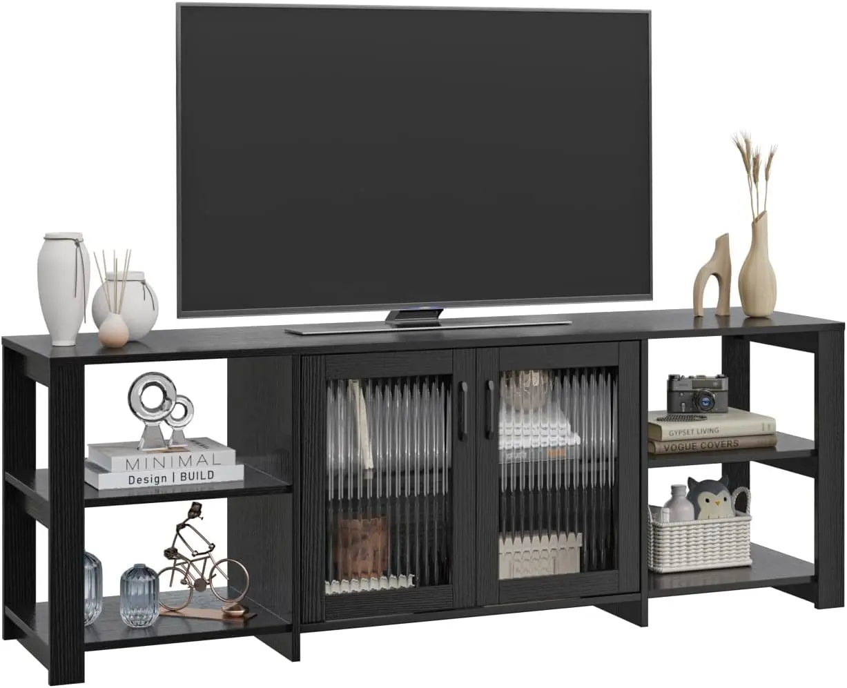 

Panana TV Stand for 70 inch TV, Entertainment Center TV Console Table TV Storage Cabinets Media Console with 2 Doors and Open Sh