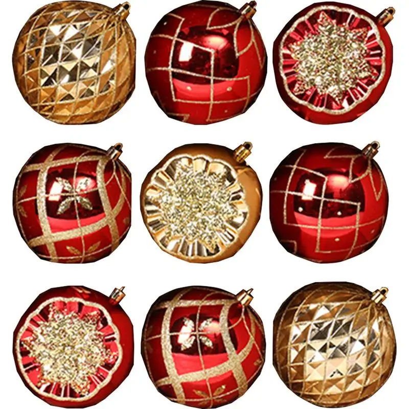 

Christmas ball decorations 9-pack shatterproof Christmas hanging balls golden Christmas balls for holiday wedding decorations