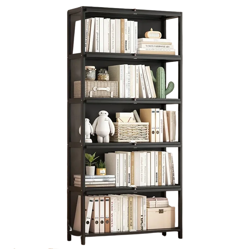 

Living Room Bookcase Children Display Shelf Storage Organizer Container Tall Bookshelf Black Pared Industrial Furniture