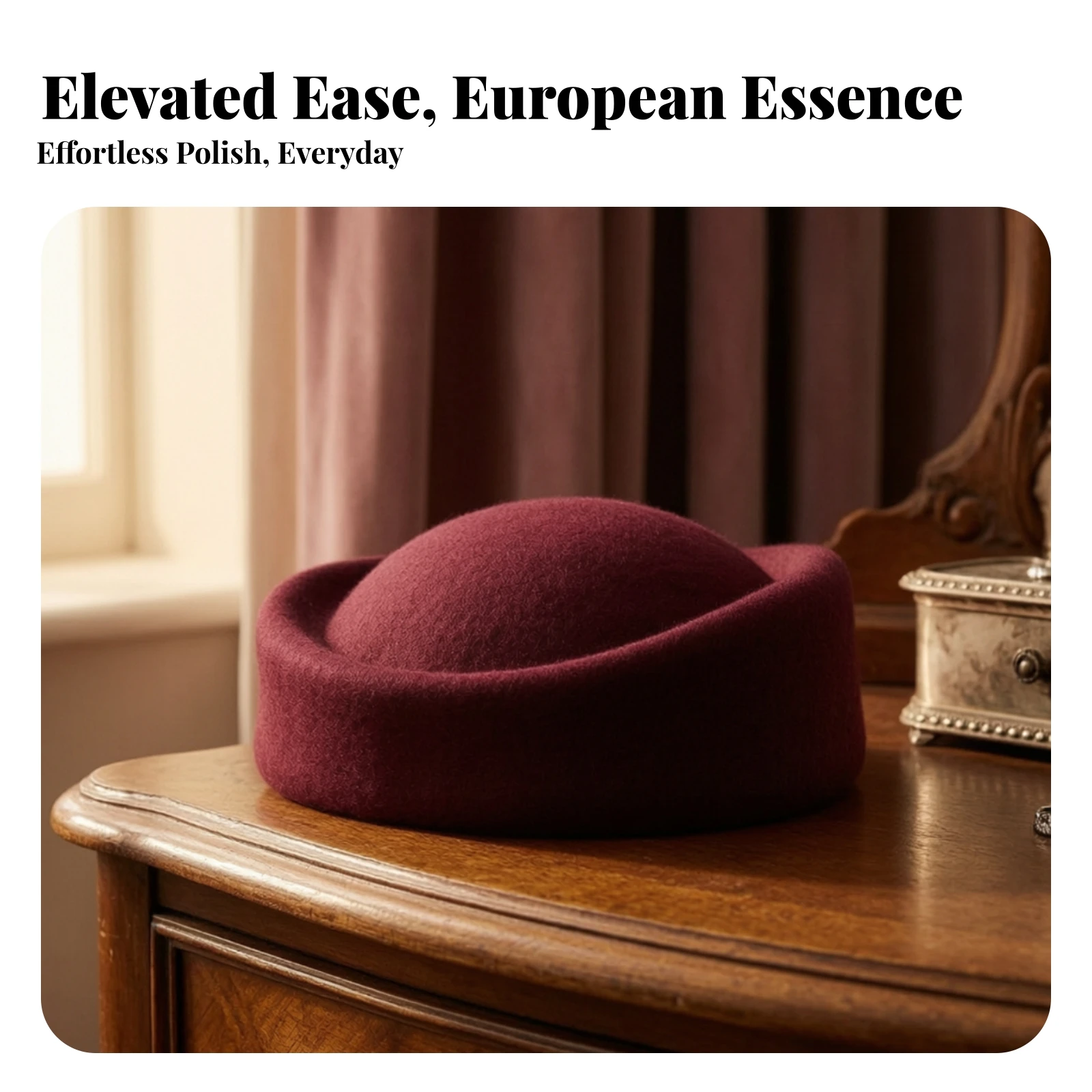 Cloche Hat Structured Bowler Hat Headwear Soft-Brimmed One-Size for Women, Cool-Weather Outings, Costume Parties