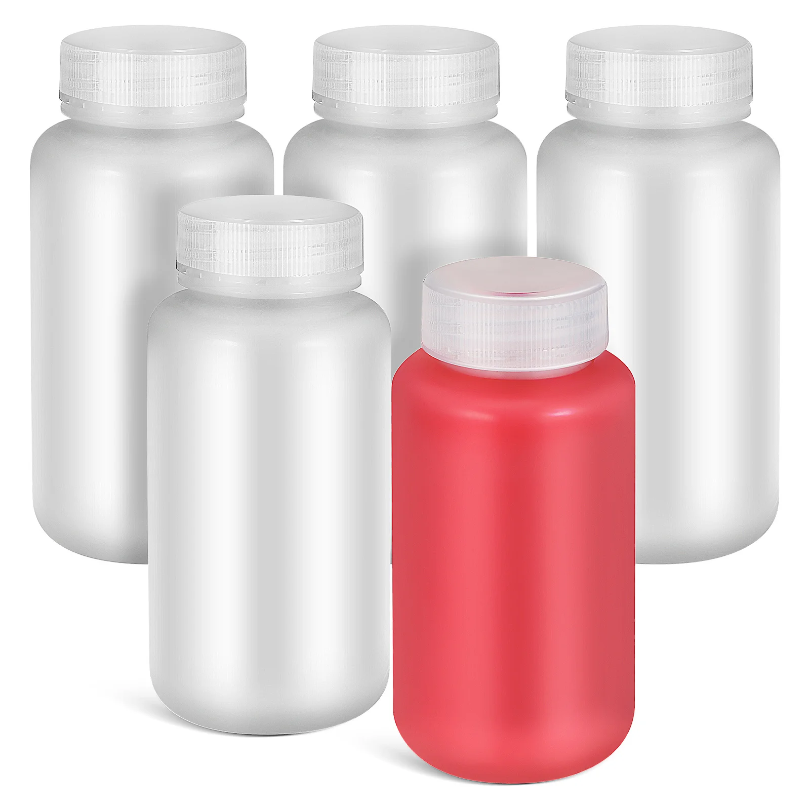 

5 Pcs Experimental Test Bottle Sample Bottles Plastic Straw Vials with Caps Lab Container Chemical Reagent
