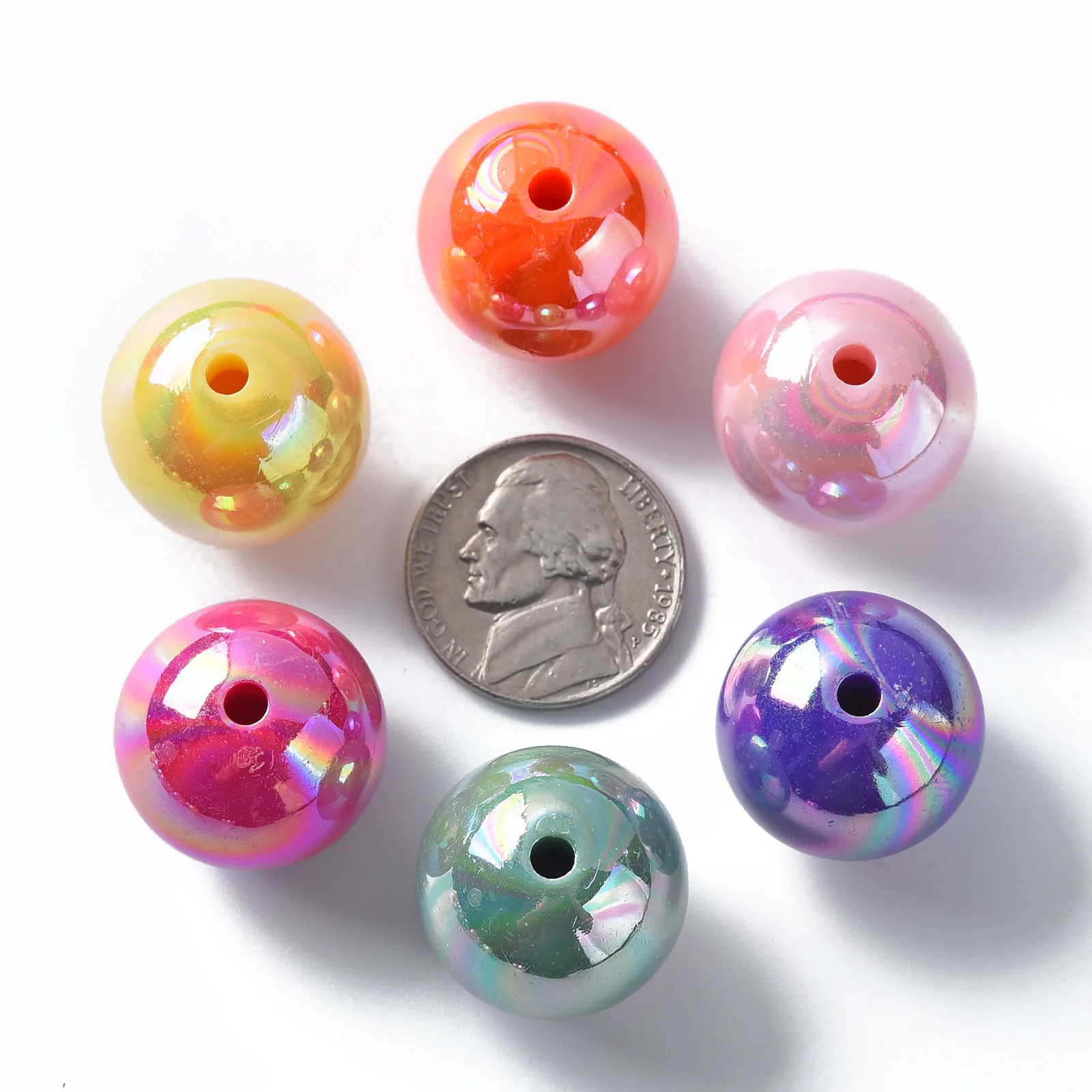 PandaHall 100 Stück 20mm Acryl-Kristallperlen Runde Abstandhalterperlen AB-Farbe Bastelperlen für Halsketten Armbänder Schmuckherstellung – Detail 7