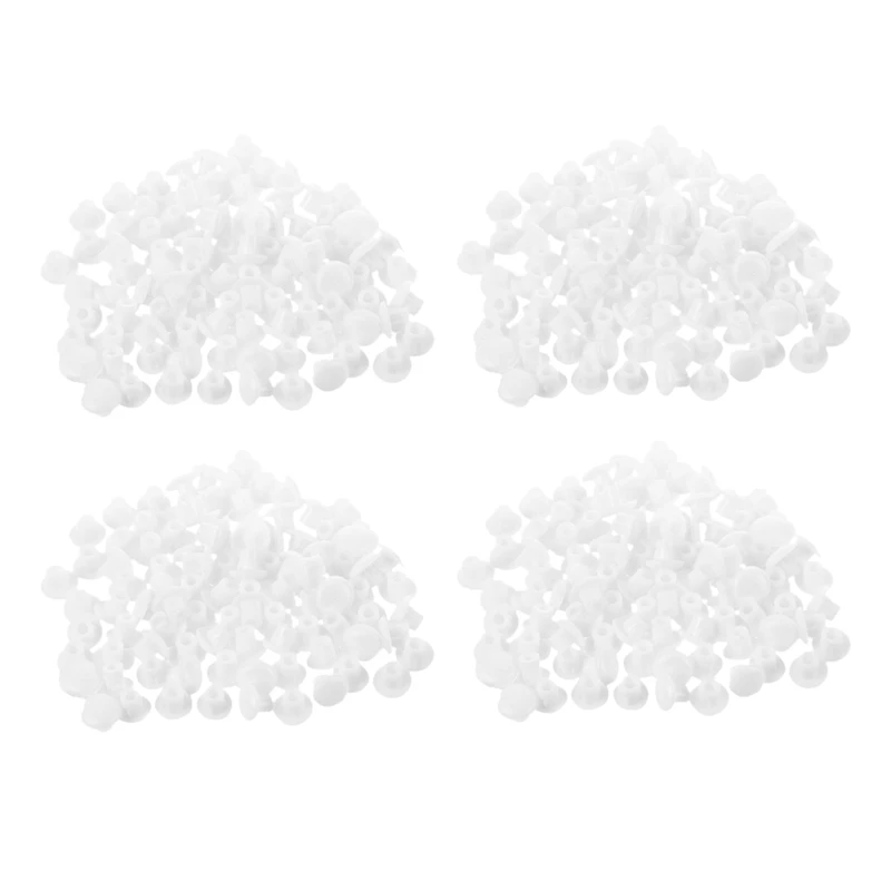 

400 Pcs Home Furniture Decor 5 mm White Plastic Hole Drilling Cover