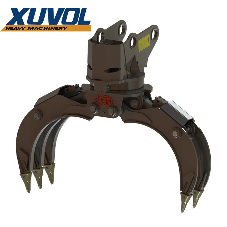 WYJ-100S 360° Stone Grapple Excavator For Farm Use Double Cylinder Hydraulic 5-Claws Conical Featuring Core Motor Component