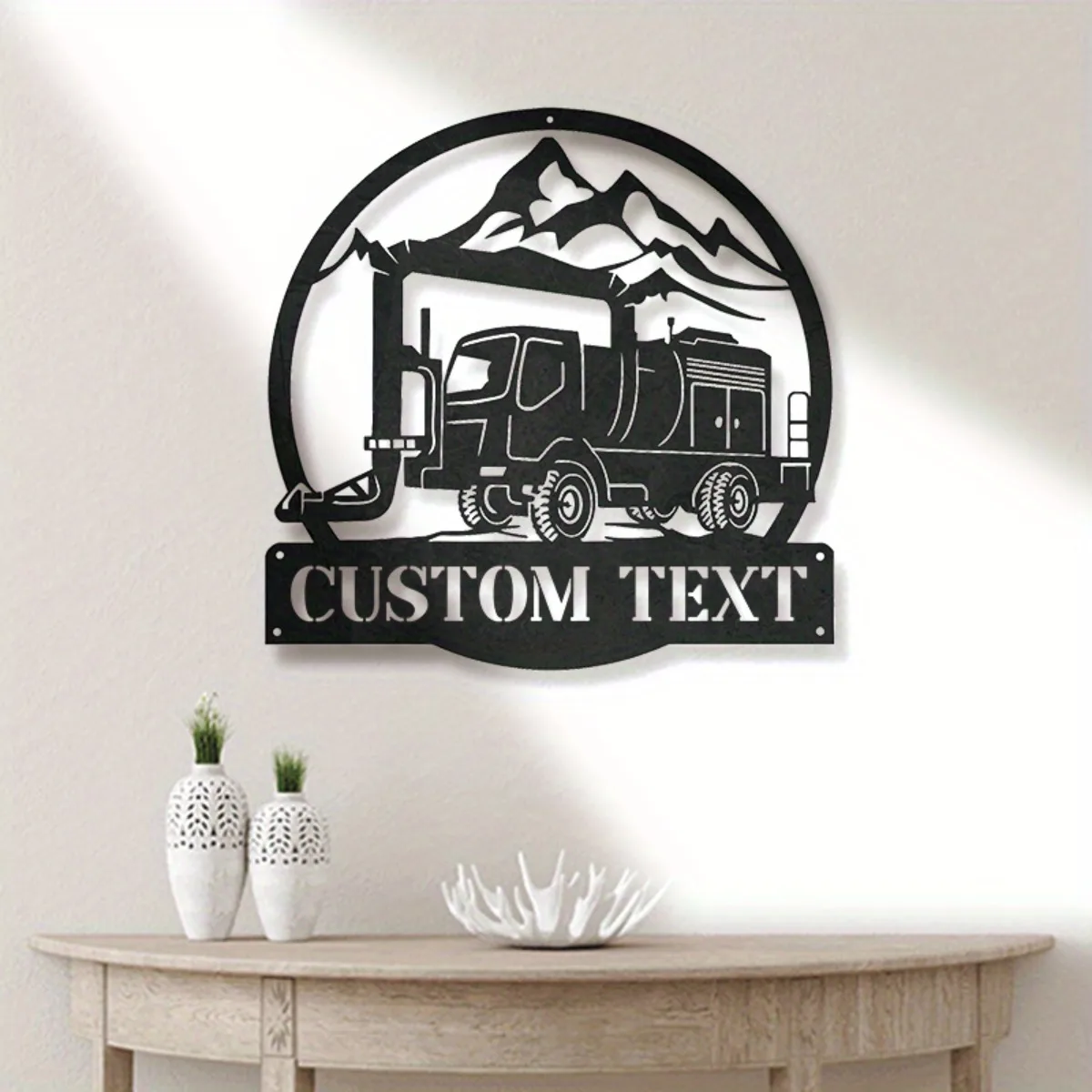 

Truck Driver Metal Wall Art - Personalized Name Sign | Cold Air Blower Truck Themed Decor | Contemporary Style Wall Hanging.