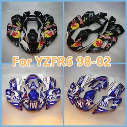 New ABS Motorcycle Fairings Kit Fit For YAMAHA YZF- R6 1998 1999 2000 2001 2002 98 99 00 01 02 Black with Stickers Bodywork Set