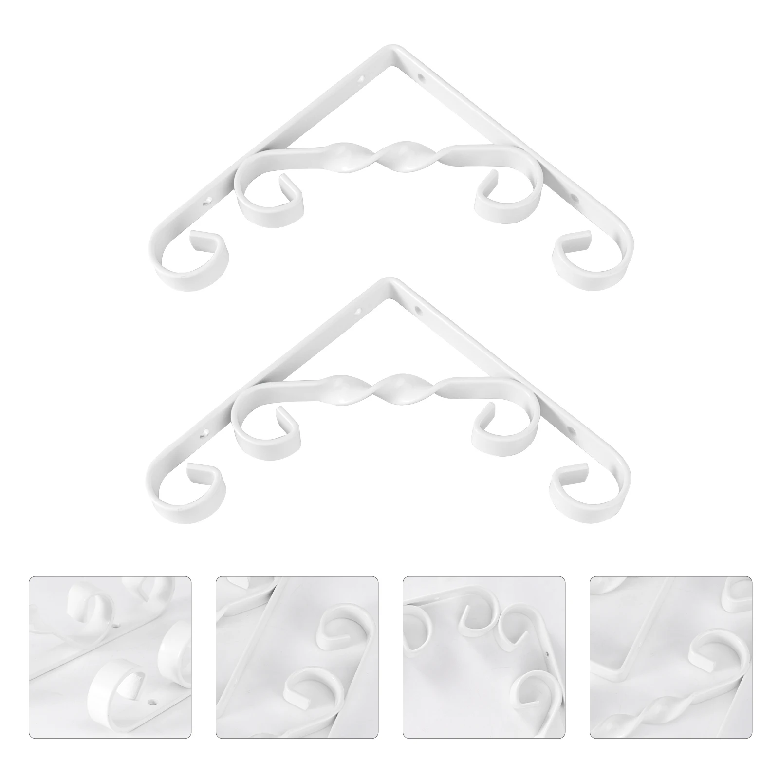 

2pcs Iron Art Flowerpot Stand Metal Hanging Bracket For Bonsai Pot Home Decor White 150X150Mm Space Saving Garden Balcony