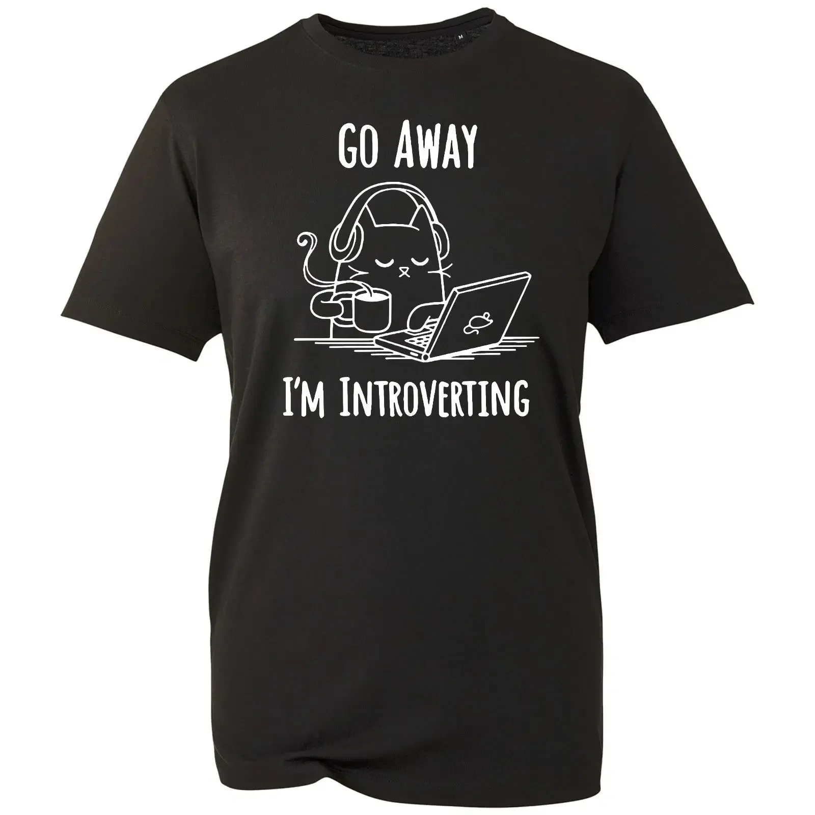 Cat Go Away I m Introverting Cozy Quiet Time Humor Katzenliebhaber Geschenk T Shirt vintage Washed streetwear homme