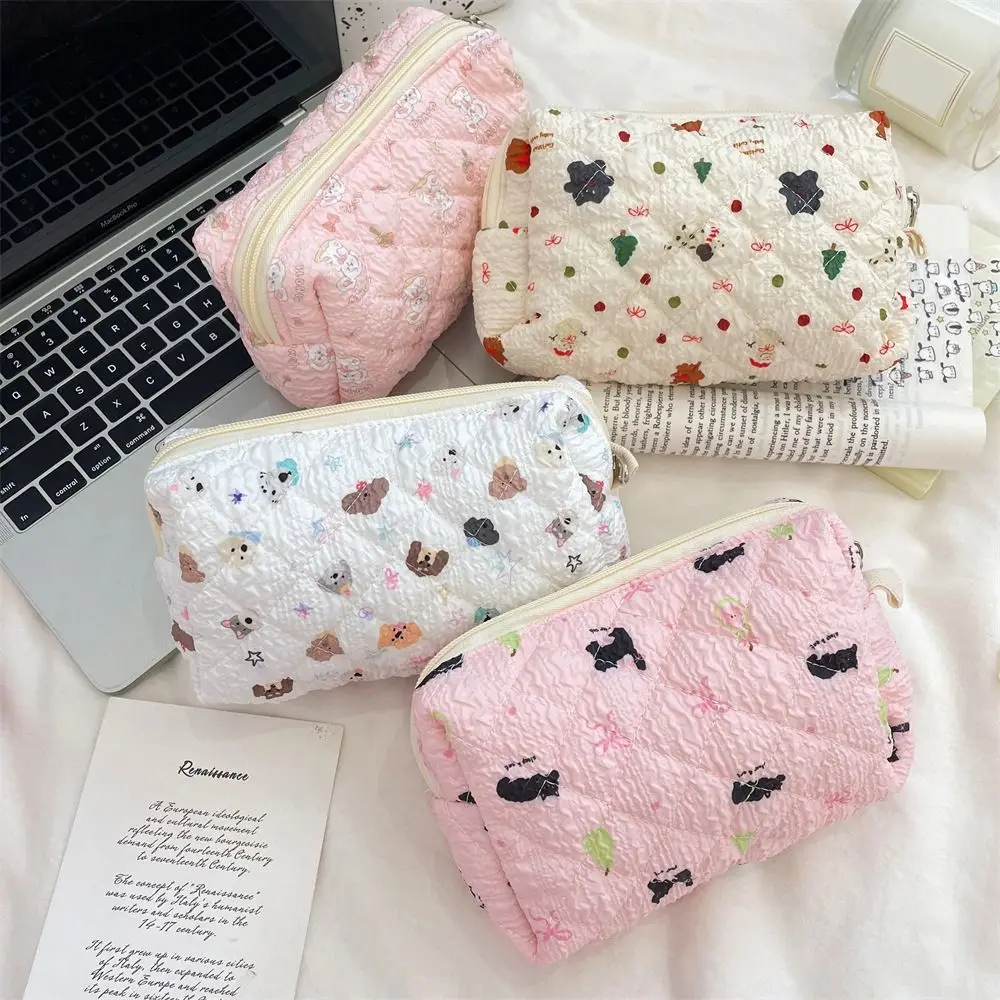 

Durable Cotton Makeup Bag Portable Large Capacity Toiletry Bag Multipurpose Cosmetic Organizer