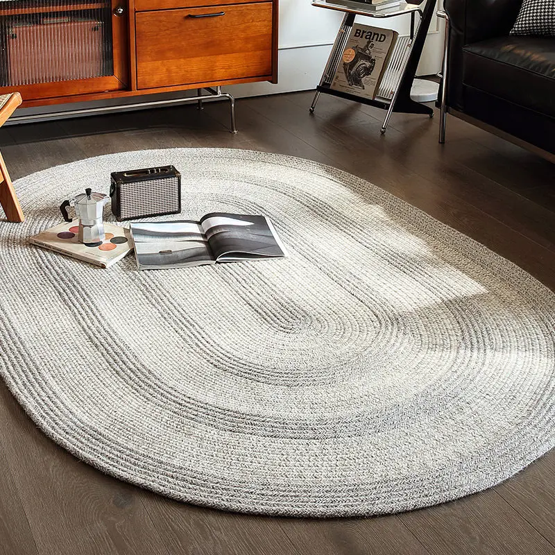 Thick Glue‑Free Wool Area Rug Luxury Full Spread Floor Carpet Premium Home Decor for Living Room Square/Oval Sofa Bedside Rug