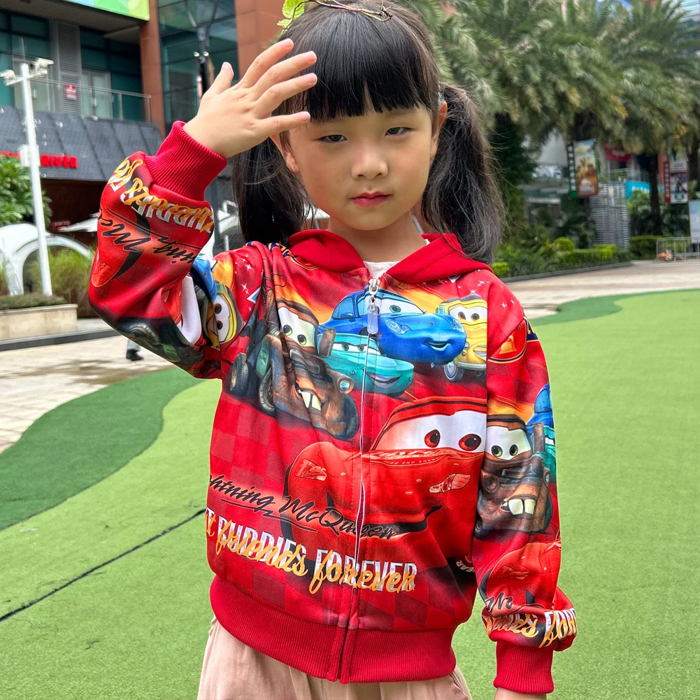 3-9Years New Cars Spring Autumn Children McQueen Costume girl Coats Jacket boys Hooded Coat Kids Outwear Clothing