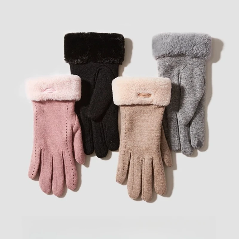 

Keep Warm Winter Gloves Fleece Lined Biker Gloves Outdoors Windproof Touch Screen Guantes De Trabajo Hombre Hand Protection