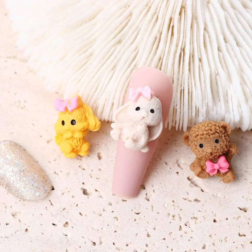 Lovely Cute Puppy Manicure Accessories Bear DIY Nail Art Cartoon Ornament 3D Nail Art Decorations Nail Jewelry