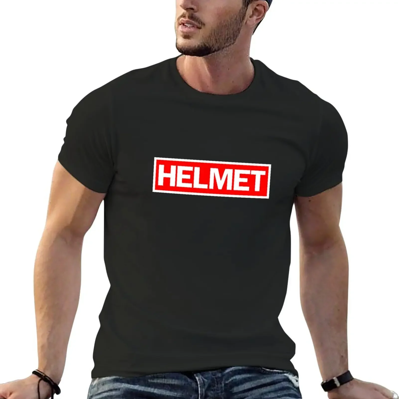 Helmet Band Logo T-Shirt sweat shirts oversized Short cute clothes mens workout new in tops & tees vintage Informal Outfits