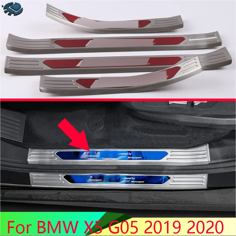 

For BMW X5 G05 2019 2020 Car Accessories Stainless Steel Inner Inside Door Sill Panel Scuff Plate Kick Step Trim Cover Protector