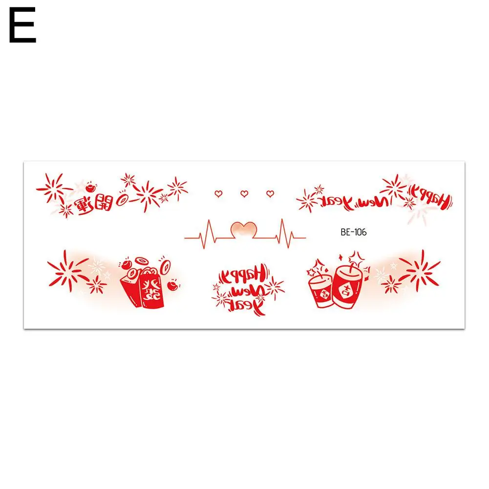 Colorful Christmas Tree Snowflake Tattoo Stickers Cute Creative Makeup Party Decorations For Men And Women V4M7