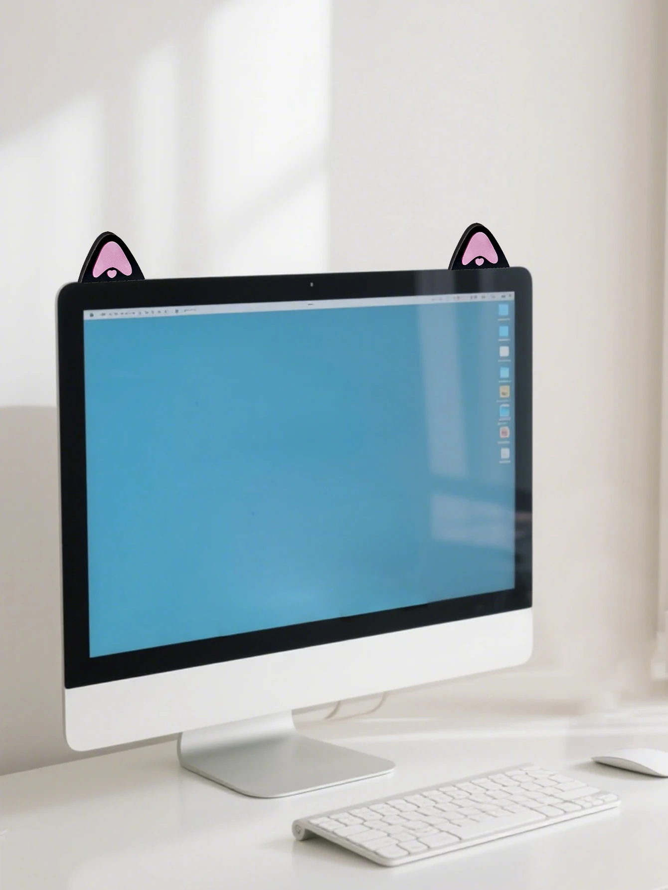 Niedliche Computer-Monitor-Dekoration, rosa Schleife, Katzenohrform, Ornamente, Kawaii-Desktop-Dekoration für PC, Laptop, Zimmer, Schreibtisch, Dekoration, Mädchen-Geschenk – Detail 25