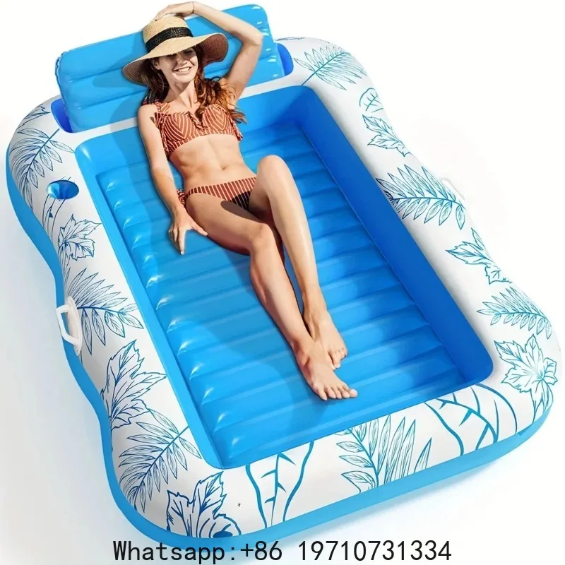 1pc-blue-white-inflatable-floating-row-bed-water-relax-rest-durable-pvc-pool-float-for-beach-lake-pool-party