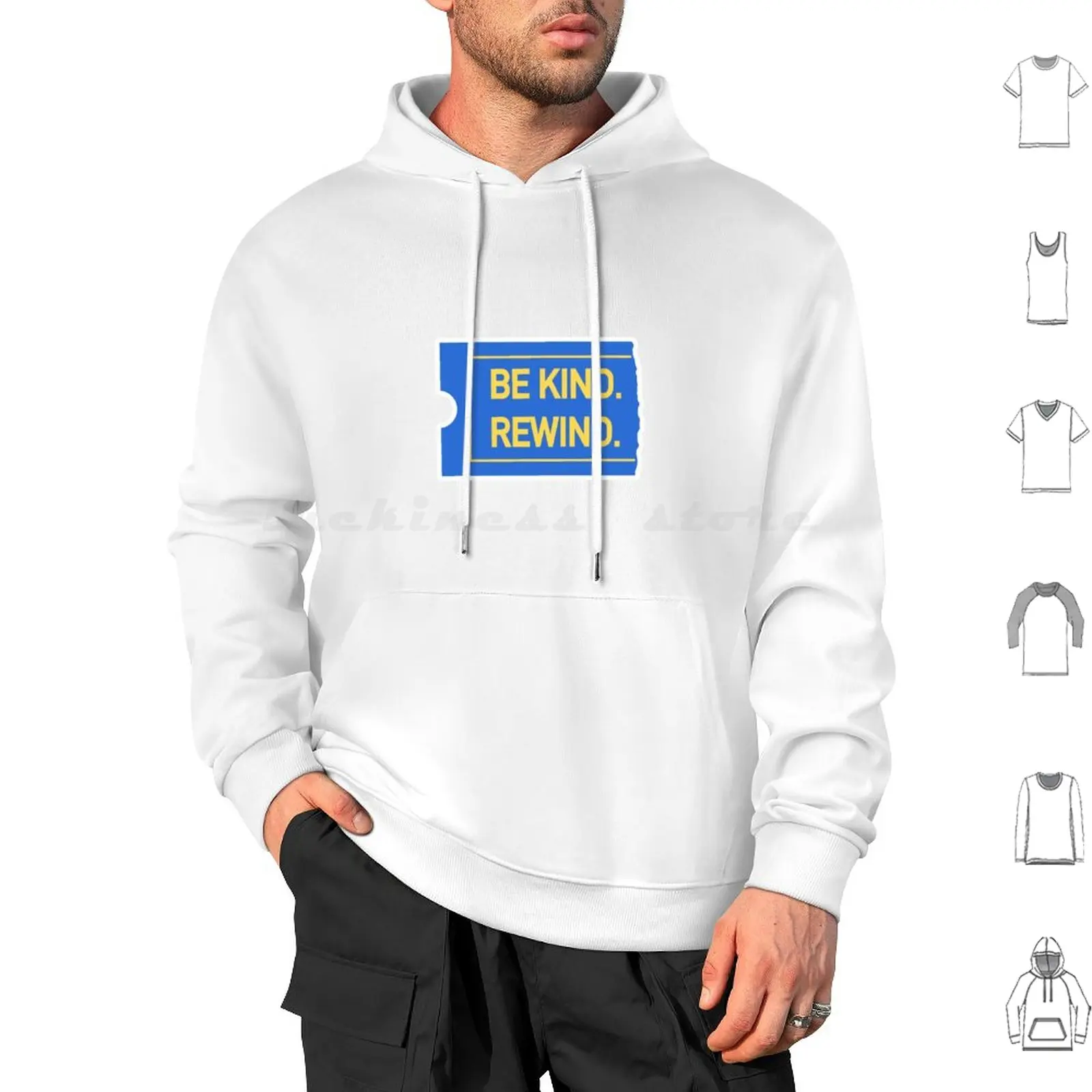 Blockbuster Video Be Kind Rewind Sticker! Hoodie cotton Long Sleeve Laptop Window Sci Fi Retro Geek Nerd Movie Fan Fun