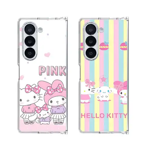 Sanrio Melody Hello Kitty Hard Phone Cover Case for Samsung Galaxy ZFold7 ZFold3 ZFold4 Z Fold 7 6 5 4 3 ZFold5 ZFold6