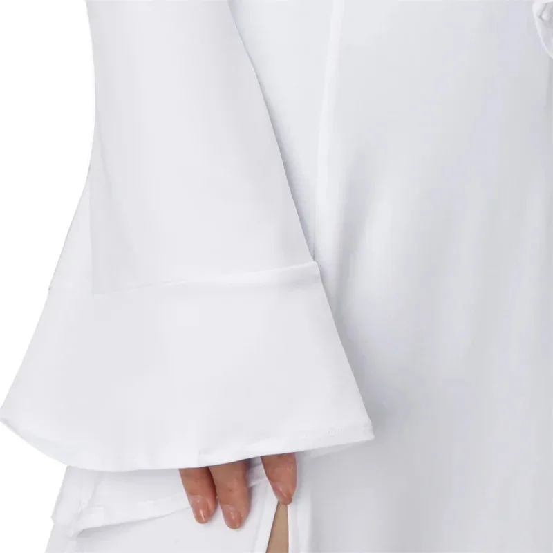 레이아 공주 드레스 여성용 성인 퓨어 화이트 빈티지 1 피스 드레스 벨트 여성 유니폼 멋진 볼 의상 코스프레