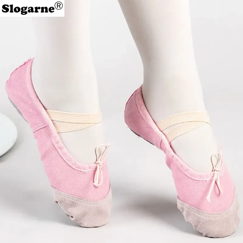 New Ballet Dance Shoes Students Indoor Yoga Shoes Kids Leather Sole Stage Show Footwear Women Sneakers Girls Cotton Ballet Shoes