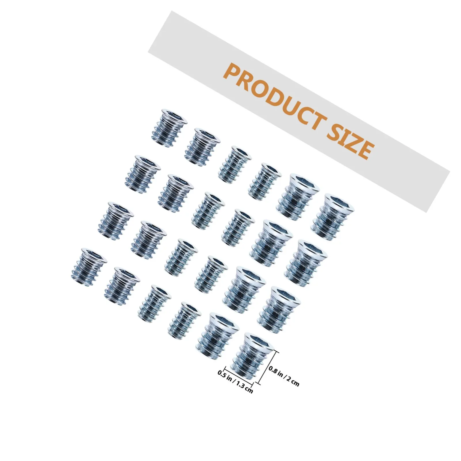 100Pcs Threaded Wood Inserts Zinc Plated Iron Hardware Nuts for Furniture Easy Installation Threaded Inserts Embedment Nuts