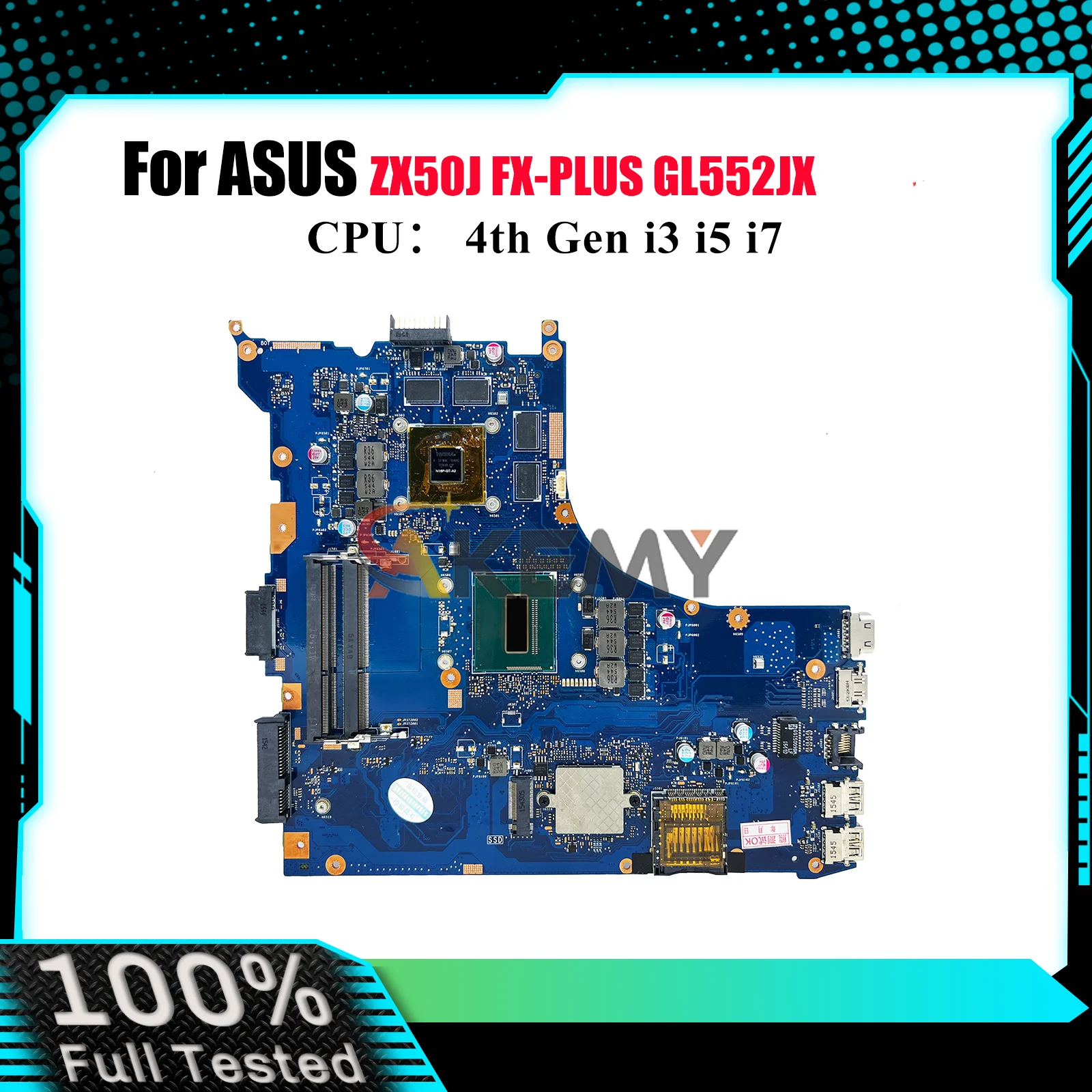 

GL552JX Laptop Motherboard For ASUS ROG GL552JX ZX50J FX-PLUS GL552J Notebook Mainboard With i3 i5 i7 CPU tests OK fast shipping