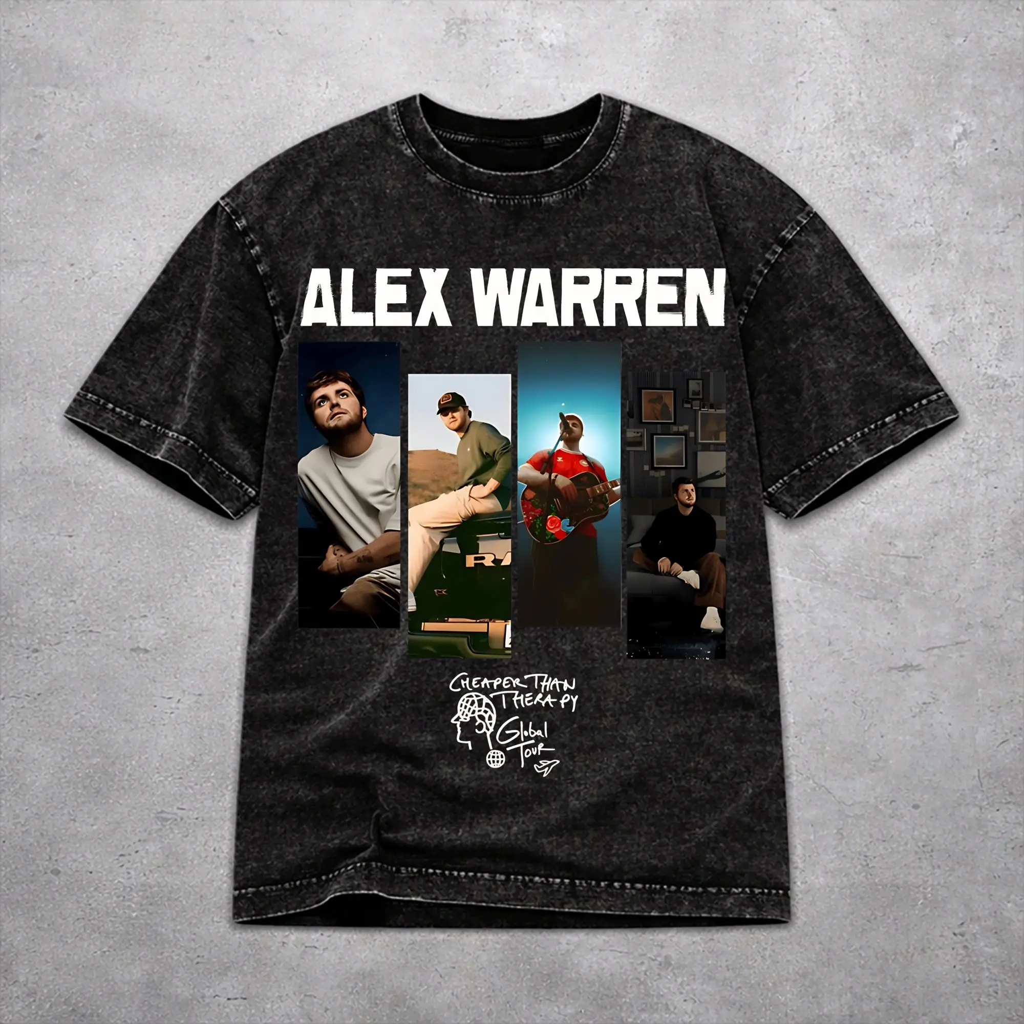 Vintage Men Women Alex Warren Little Orphan Live Tour 2026 Tee Shirt Cotton Washed  T Shirts Tops