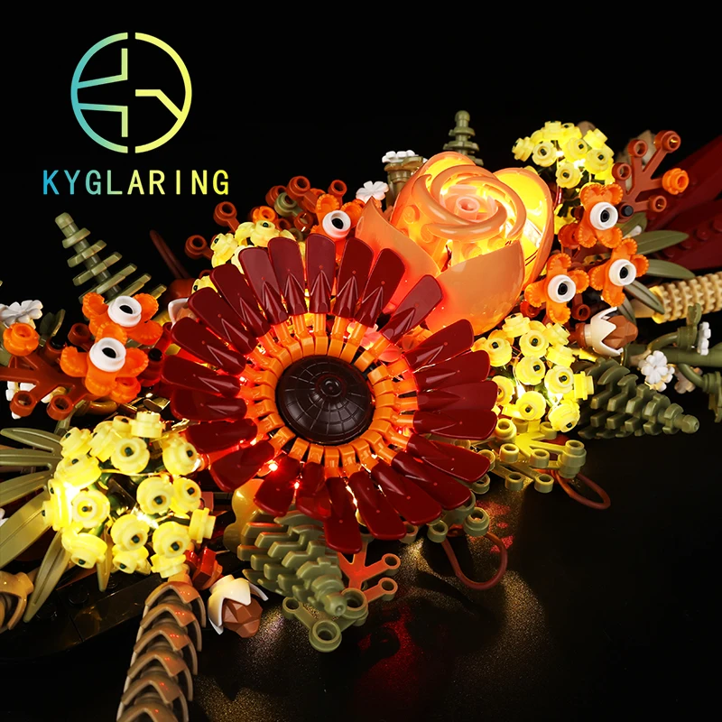 Kyglaring-Kit d'éclairage LED pour modèle de nuit de pièce maîtresse de fleurs séchées, blocs de construction non inclus, 10314