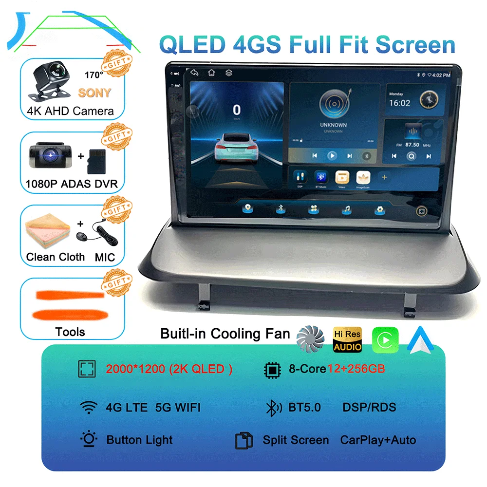 Android 16 Draadloze Carplay Auto Autoradio voor Peugeot 5008 3008 2009-2015 Audio GPS Navigatie Multimedia Videospeler Stereo