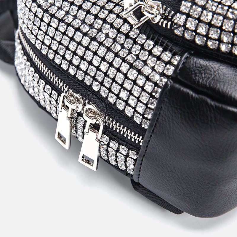 Crystal Rhinestone Women Bag  Luxury Designer Purse Female Backpacks Diamonds Handmade Shining Ladies Backpack Small Mini