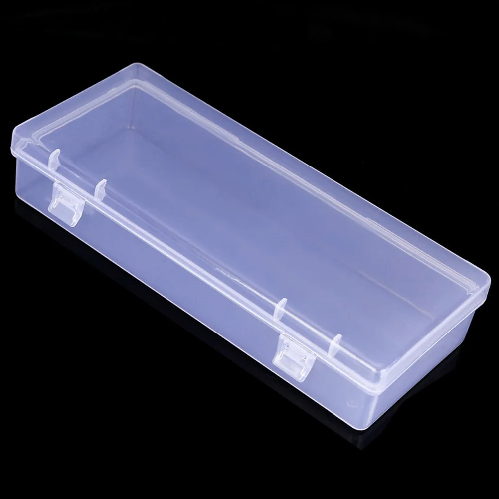 Plastic Case Storage Box Cosmetics Cover Craft Earring Container Jewelry Making Organizer Stationery Transparent