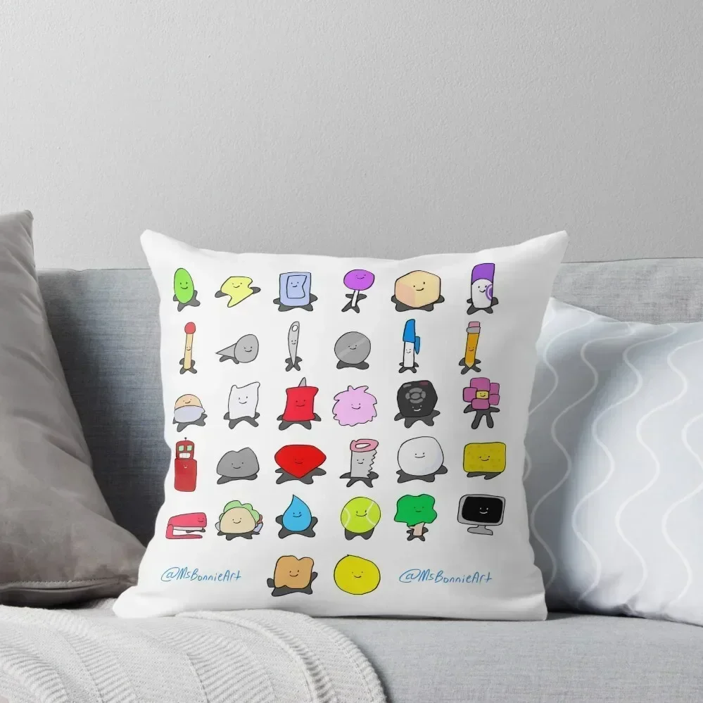 Bfdi All Contestants Pack Part 2 Throw Pillow Pillowcases Sofa Pillow Cover Couch Cushions pillow