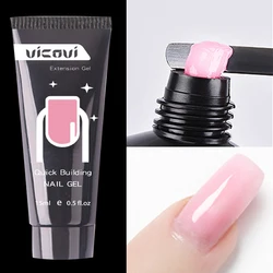 Gel acrílico de polietileno de 15ml para extensión de uñas, Gel de polietileno de construcción rápida de 0,5 fl.oz, Gel acrílico de polímero para manicura prolongada pura/purina