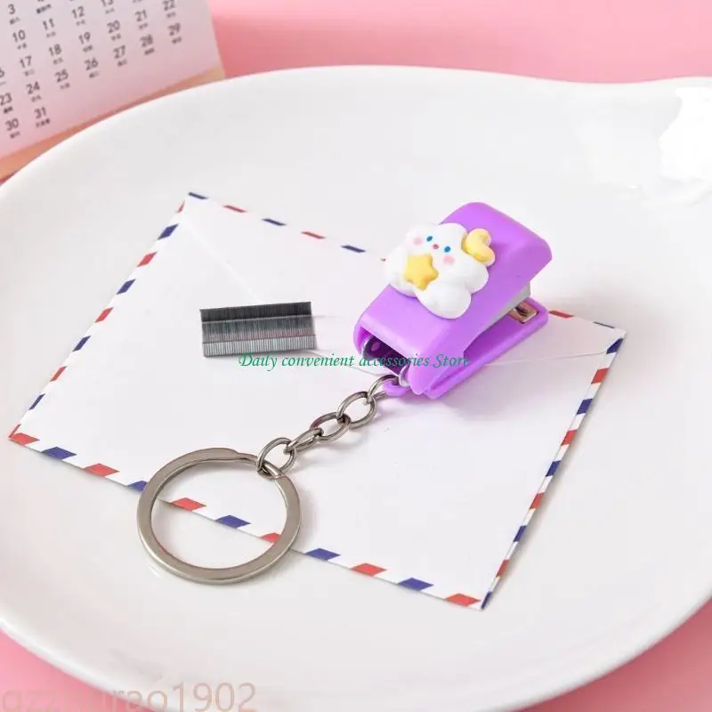 97QB 6 PCS/SET SMITHED STAPLER SMATE CARONING STAPLER SHINCAINS Animal Keyring Stapler