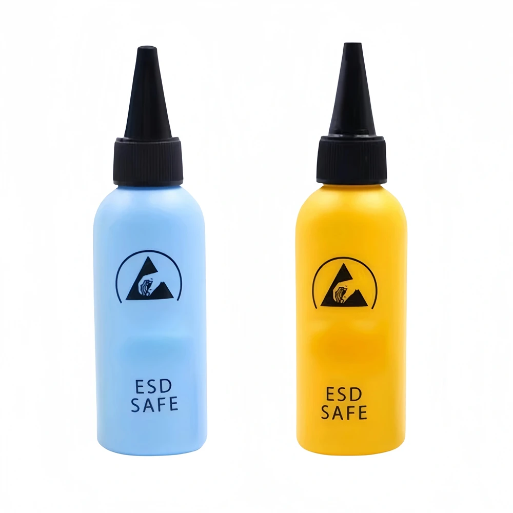 60ML ESD Dispenser Plastic Solvent Bottle High Quality Leak Proof Needle Bottle for Glue Removal Electronics PCB Board Clean