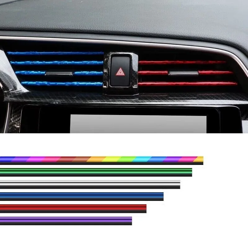 20mm 10Pcs Car Air Conditioner Outlet Decor Strips U Shape Moulding Trim Door Edge Corner Protector Vehicle Intrior Accessories